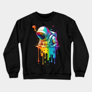 Melting Rainbow Astronaut Crewneck Sweatshirt